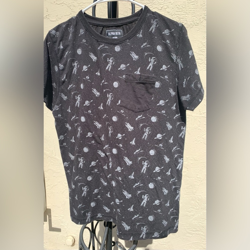 Boys’ Black Alpha Beta Space Shirt (Size: M)